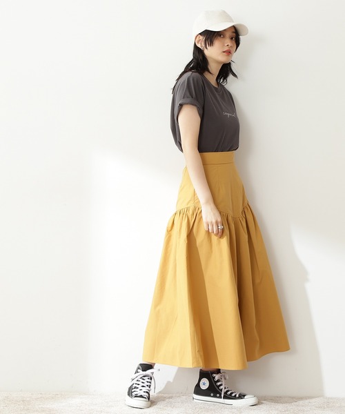 N.(N. Natural Beauty Basic)(エヌエヌナチュラルビューティーベーシック)の「◆コットンナイロンフレアマキシスカート(スカート・レディース・ブラウン/パープル/マスタード・MEDIUM)」の11枚目の写真