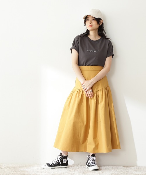 N.(N. Natural Beauty Basic)(エヌエヌナチュラルビューティーベーシック)の「◆コットンナイロンフレアマキシスカート(スカート・レディース・ブラウン/パープル/マスタード・MEDIUM)」の12枚目の写真