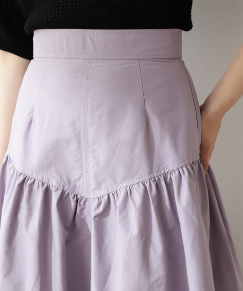 N.(N. Natural Beauty Basic)(エヌエヌナチュラルビューティーベーシック)の「◆コットンナイロンフレアマキシスカート(スカート・レディース・ブラウン/パープル/マスタード・MEDIUM)」の9枚目の写真