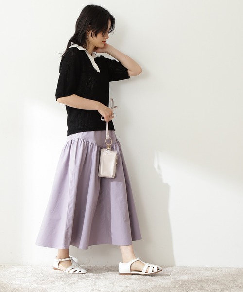 N.(N. Natural Beauty Basic)(エヌエヌナチュラルビューティーベーシック)の「◆コットンナイロンフレアマキシスカート(スカート・レディース・ブラウン/パープル/マスタード・MEDIUM)」の15枚目の写真