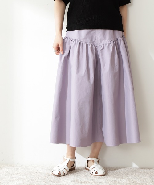 N.(N. Natural Beauty Basic)(エヌエヌナチュラルビューティーベーシック)の「◆コットンナイロンフレアマキシスカート(スカート・レディース・ブラウン/パープル/マスタード・MEDIUM)」の8枚目の写真