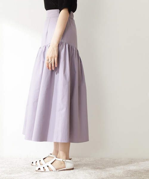 N.(N. Natural Beauty Basic)(エヌエヌナチュラルビューティーベーシック)の「◆コットンナイロンフレアマキシスカート(スカート・レディース・ブラウン/パープル/マスタード・MEDIUM)」の5枚目の写真