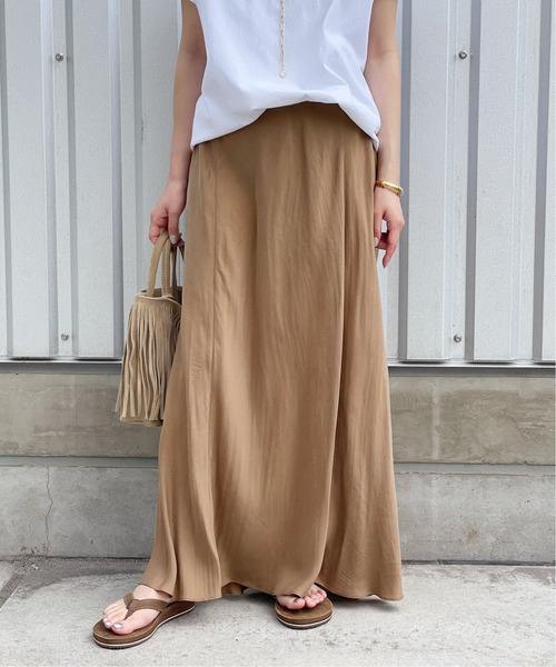 AP STUDIO（エーピーストゥディオ）の「《追加》New フィブリルキュプラ スカート（スカート・レディース・ブラック/カーキ/キャメル/オレンジ・38/36）」の5枚目の写真