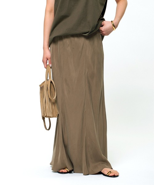 AP STUDIO（エーピーストゥディオ）の「《追加》New フィブリルキュプラ スカート（スカート・レディース・ブラック/カーキ/キャメル/オレンジ・38/36）」の7枚目の写真