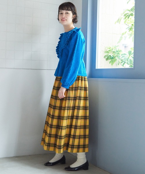 bulle de savon（ビュルデサボン）の「mall sumire pripriプルオーバー（ニット/セーター・レディース・ブルー/ブラック/ホワイト・FREE）」の12枚目の写真