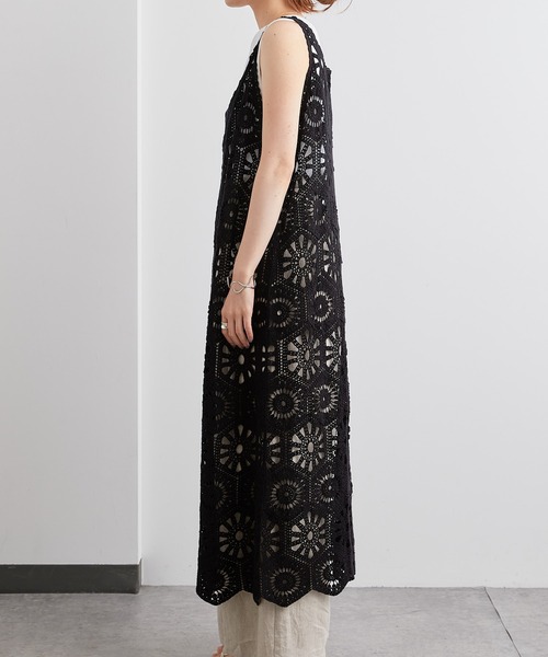 PUAL CE CIN（ピュアルセシン）の「カギ針編み風ワンピース（ワンピース・レディース・ブラック/ナチュラル・FREE）」の11枚目の写真