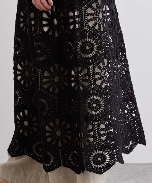 PUAL CE CIN（ピュアルセシン）の「カギ針編み風ワンピース（ワンピース・レディース・ブラック/ナチュラル・FREE）」の16枚目の写真