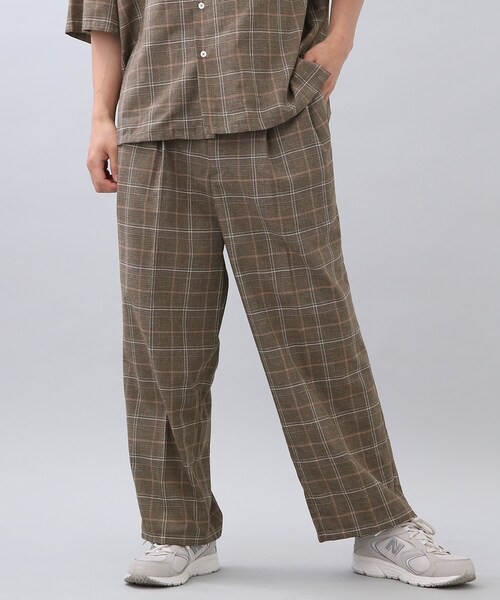 THE SHOP TK (ザ ショップ ティーケー )の「◆パナマチェックスラックス(スラックス・メンズ・ライトグレー系1/ダークブラウン系1/ライトグリーン系1・02/03/04)」の1枚目の写真