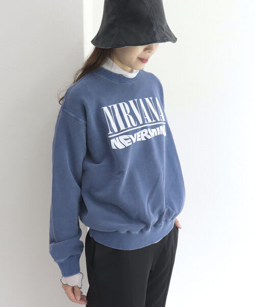 GOOD ROCK SPEED（グッドロックスピード）の「【GOOD ROCK SPEED/グッドロックスピード】NIRVANA BAND 裏毛プルオーバースウェット（スウェット・レディース・ネイビー・FREE）」の3枚目の写真