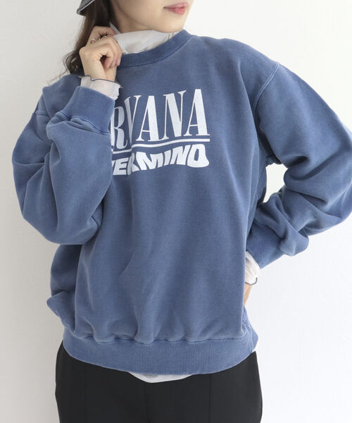 GOOD ROCK SPEED（グッドロックスピード）の「【GOOD ROCK SPEED/グッドロックスピード】NIRVANA BAND 裏毛プルオーバースウェット（スウェット・レディース・ネイビー・FREE）」の5枚目の写真