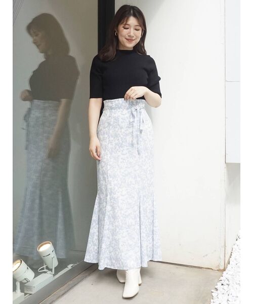 ニット セーター リボンカットアウトリブニットアンサンブル レディース MERCURYDUO（マーキュリーデュオ）の「2WAYリボンカットアウト