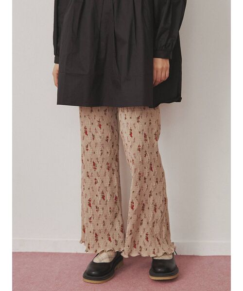 merry jenny（メリージェニー）の「floralギャザーフレアパンツ（その他パンツ・レディース・ブラック/ピンク/ベージュ・FREE）」の8枚目の写真