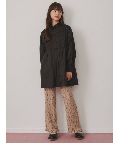 merry jenny（メリージェニー）の「floralギャザーフレアパンツ（その他パンツ・レディース・ブラック/ピンク/ベージュ・FREE）」の12枚目の写真