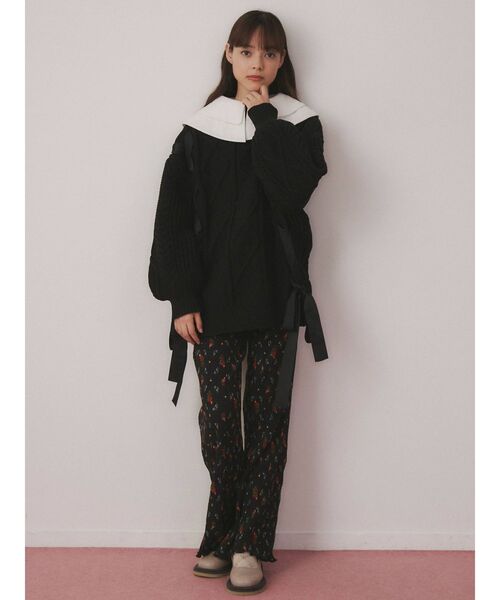 merry jenny（メリージェニー）の「floralギャザーフレアパンツ（その他パンツ・レディース・ブラック/ピンク/ベージュ・FREE）」の21枚目の写真