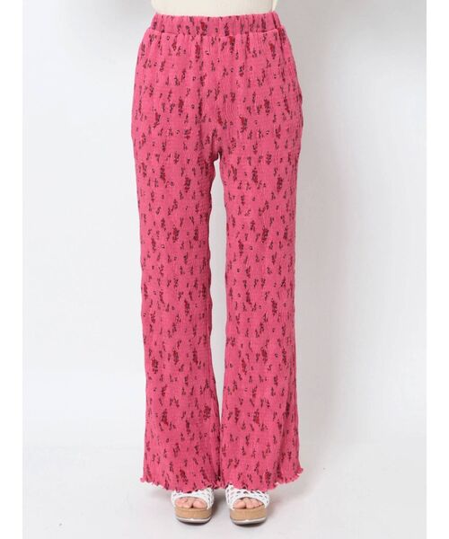 merry jenny（メリージェニー）の「floralギャザーフレアパンツ（その他パンツ・レディース・ブラック/ピンク/ベージュ・FREE）」の6枚目の写真