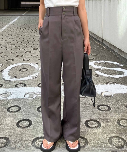 KOBE LETTUCE（コウベレタス）の「選べる2丈ツータックパンツ[M3704]（その他パンツ・レディース・チャコール/ブラック/カーキ・M/PM）」の3枚目の写真