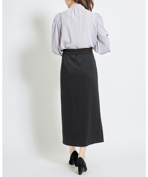 tocco closet（トッコ　クローゼット）の「飾り釦付きスリット入りロングタイトスカート（スカート・レディース・ブラック/テラコッタ・M）」の15枚目の写真