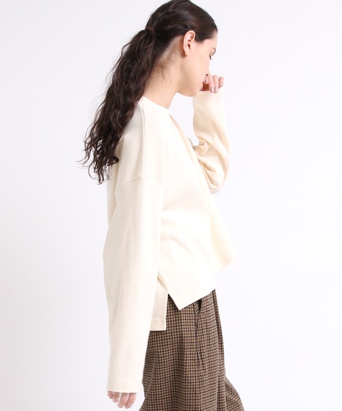 RNA-N(アールエヌエーエヌ)の「M1931 度詰フライスショート丈プルオーバー(Tシャツ/カットソー・レディース・チョコ/キナリ/ミント・MEDIUM)」の7枚目の写真