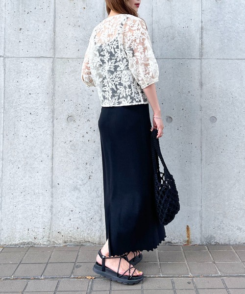 apres jour mignon（アプレジュールミニョン）の「チュールレースブラウス【ZOZOTOWN限定アイテム】（シャツ/ブラウス・レディース・ブラック/アイボリー/ブルー・フリー/X-LARGE）」の11枚目の写真