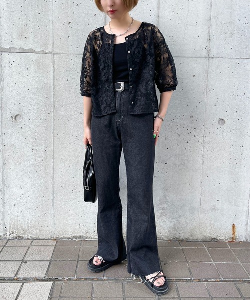 apres jour mignon（アプレジュールミニョン）の「チュールレースブラウス【ZOZOTOWN限定アイテム】（シャツ/ブラウス・レディース・ブラック/アイボリー/ブルー・フリー/X-LARGE）」の16枚目の写真