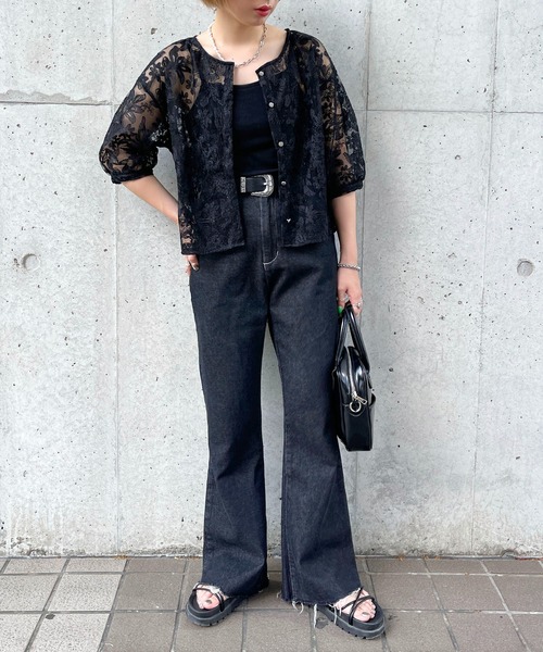 apres jour mignon（アプレジュールミニョン）の「チュールレースブラウス【ZOZOTOWN限定アイテム】（シャツ/ブラウス・レディース・ブラック/アイボリー/ブルー・フリー/X-LARGE）」の17枚目の写真