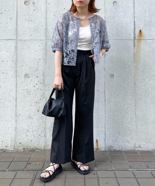 apres jour mignon（アプレジュールミニョン）の「チュールレースブラウス【ZOZOTOWN限定アイテム】（シャツ/ブラウス・レディース・ブラック/アイボリー/ブルー・フリー/X-LARGE）」の22枚目の写真