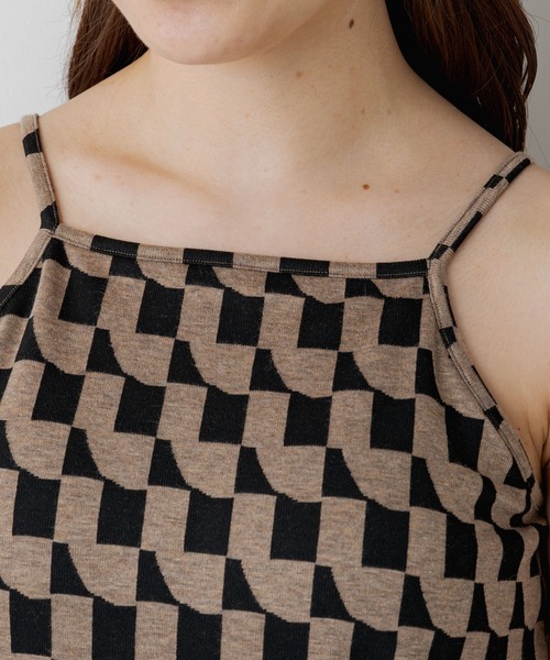 Kastane（カスタネ）の「カップ付き幾何学柄キャミ（キャミソール・レディース・ブラウン/グレー・FREE）」の15枚目の写真