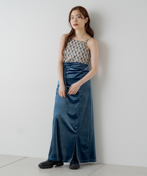 Kastane（カスタネ）の「カップ付き幾何学柄キャミ（キャミソール・レディース・ブラウン/グレー・FREE）」の20枚目の写真