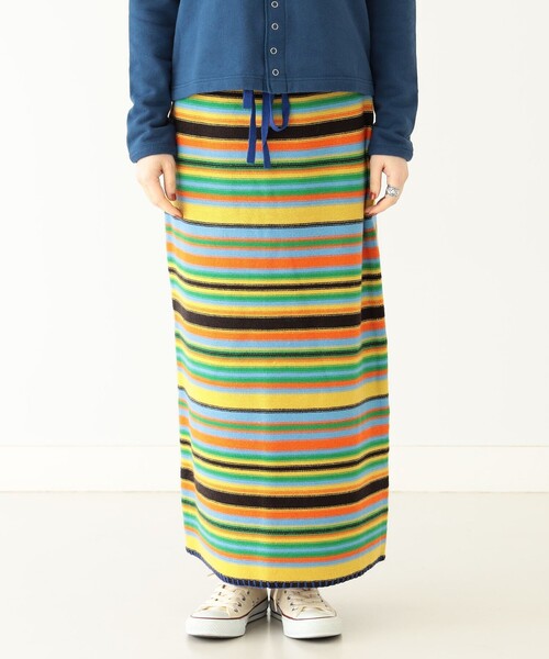 BEAMS BOY(ビームスボーイ)の「BEAMS BOY / マルチボーダー ニット スカート(スカート・レディース・イエロー/ホワイト系その他7・ONE SIZE)」の8枚目の写真