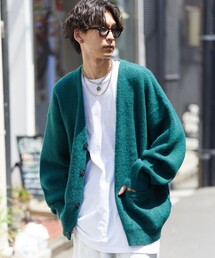 PUBLUX | 【22FW/先行予約】【PUBLUX/パブリュクス】 シャギーニットカーディガン/ユニセックス/オーバーサイズ/モヘヤタッチシャギー(カーディガン/ボレロ)