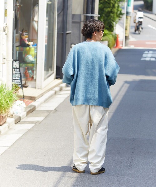 PUBLUX（パブリュクス）の「【PUBLUX/パブリュクス】 シャギーニットカーディガン/ユニセックス/オーバーサイズ/モヘヤタッチシャギー（カーディガン/ボレロ・メンズ・ブラック/レッド/ブルー/サックスブルー/イエロー/グリーン・SMALL/MEDIUM/LARGE）」の9枚目の写真