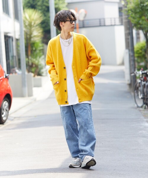 PUBLUX（パブリュクス）の「【PUBLUX/パブリュクス】 シャギーニットカーディガン/ユニセックス/オーバーサイズ/モヘヤタッチシャギー（カーディガン/ボレロ・メンズ・ブラック/レッド/ブルー/サックスブルー/イエロー/グリーン・SMALL/MEDIUM/LARGE）」の19枚目の写真