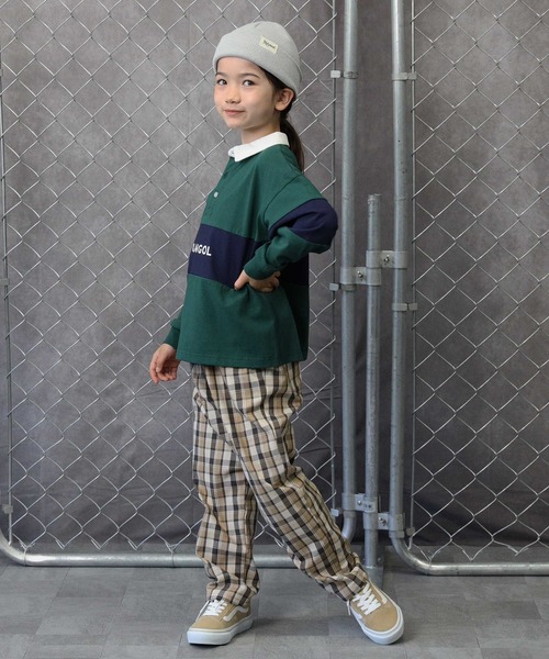KANGOL KIDS(カンゴールキッズ)の「【KANGOL】ラガーシャツ(Tシャツ/カットソー・キッズ・グリーン/ブラック・130/150/120/140/105/160)」の5枚目の写真