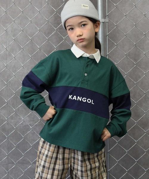 KANGOL KIDS(カンゴールキッズ)の「【KANGOL】ラガーシャツ(Tシャツ/カットソー・キッズ・グリーン/ブラック・130/150/120/140/105/160)」の6枚目の写真