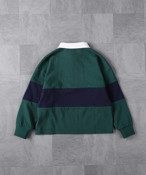 KANGOL KIDS(カンゴールキッズ)の「【KANGOL】ラガーシャツ(Tシャツ/カットソー・キッズ・グリーン/ブラック・130/150/120/140/105/160)」の9枚目の写真