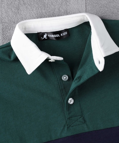 KANGOL KIDS(カンゴールキッズ)の「【KANGOL】ラガーシャツ(Tシャツ/カットソー・キッズ・グリーン/ブラック・130/150/120/140/105/160)」の11枚目の写真