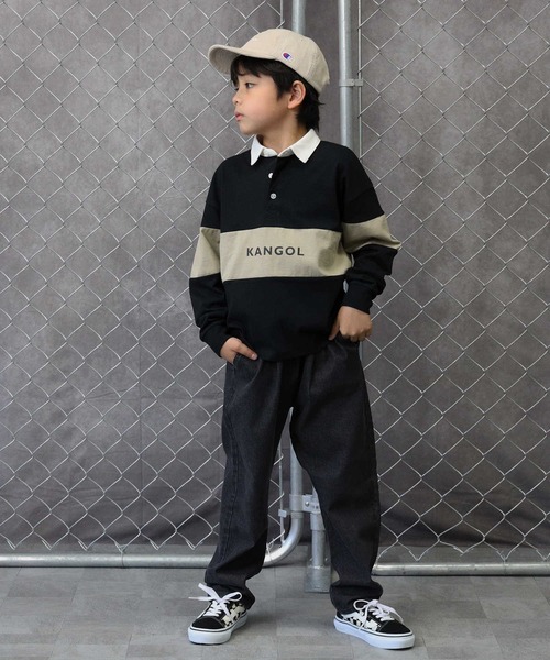KANGOL KIDS(カンゴールキッズ)の「【KANGOL】ラガーシャツ(Tシャツ/カットソー・キッズ・グリーン/ブラック・130/150/120/140/105/160)」の16枚目の写真