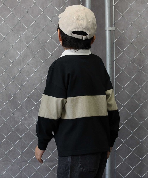 KANGOL KIDS(カンゴールキッズ)の「【KANGOL】ラガーシャツ(Tシャツ/カットソー・キッズ・グリーン/ブラック・130/150/120/140/105/160)」の18枚目の写真