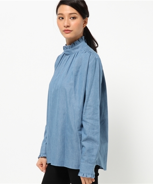 603（ロクマルサン）の「603 ハイネックブラウス（シャツ/ブラウス・レディース・ブルー・FREE）」の2枚目の写真