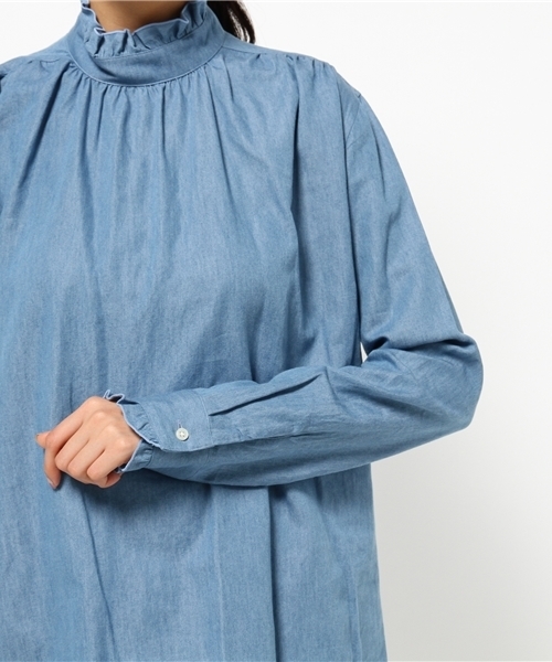 603（ロクマルサン）の「603 ハイネックブラウス（シャツ/ブラウス・レディース・ブルー・FREE）」の4枚目の写真