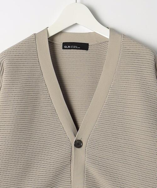 green label relaxing（グリーンレーベルリラクシング）の「ポリエステルメッシュガーター Vネック カーディガン（カーディガン/ボレロ・メンズ・ダークブラウン/パープル/ナチュラル/ケリー・S/M/L/XL）」の9枚目の写真