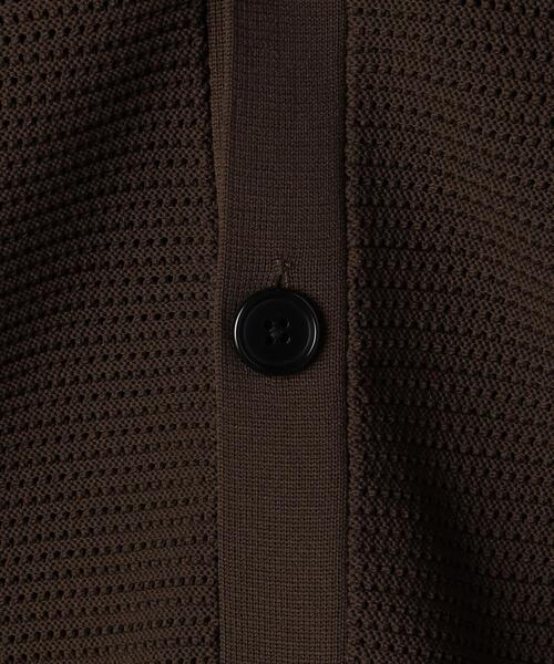 green label relaxing（グリーンレーベルリラクシング）の「ポリエステルメッシュガーター Vネック カーディガン（カーディガン/ボレロ・メンズ・ダークブラウン/パープル/ナチュラル/ケリー・S/M/L/XL）」の17枚目の写真