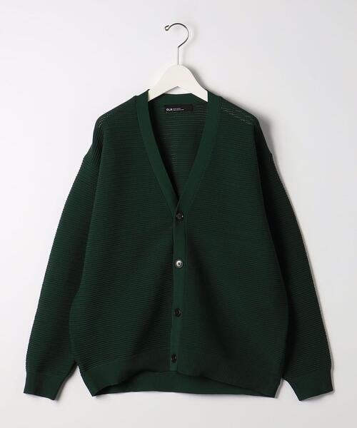 green label relaxing（グリーンレーベルリラクシング）の「ポリエステルメッシュガーター Vネック カーディガン（カーディガン/ボレロ・メンズ・ダークブラウン/パープル/ナチュラル/ケリー・S/M/L/XL）」の16枚目の写真