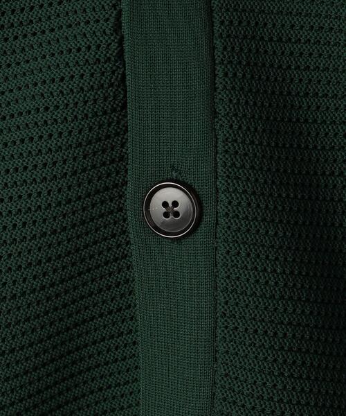 green label relaxing（グリーンレーベルリラクシング）の「ポリエステルメッシュガーター Vネック カーディガン（カーディガン/ボレロ・メンズ・ダークブラウン/パープル/ナチュラル/ケリー・S/M/L/XL）」の15枚目の写真