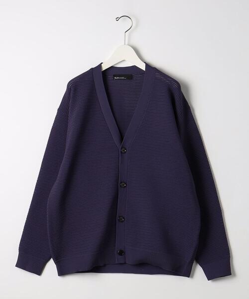 green label relaxing（グリーンレーベルリラクシング）の「ポリエステルメッシュガーター Vネック カーディガン（カーディガン/ボレロ・メンズ・ダークブラウン/パープル/ナチュラル/ケリー・S/M/L/XL）」の14枚目の写真