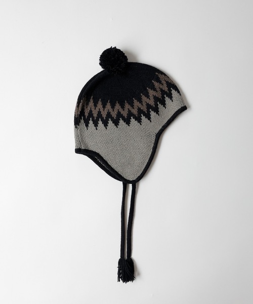 ヒーニンです！！ セール】ZIGZAG JACQUARD BEANIE（ニットキャップ/ビーニー）｜NUMBER