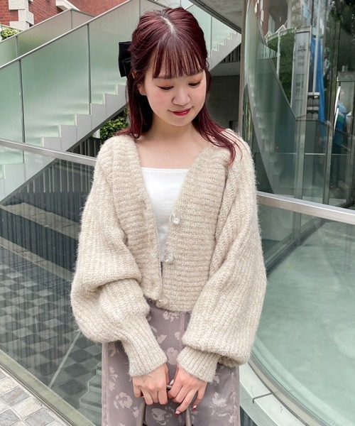 one after another NICE CLAUP（ワンアフターアナザーナイスクラップ）の「着回し万能淡色クロップドカーディガン（カーディガン/ボレロ・レディース・ライトグレー/ベージュ/ブラウン系その他/モカ・FREE）」の9枚目の写真