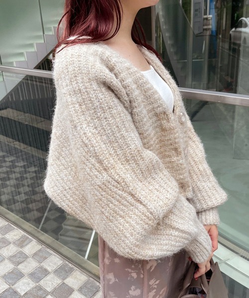 one after another NICE CLAUP（ワンアフターアナザーナイスクラップ）の「着回し万能淡色クロップドカーディガン（カーディガン/ボレロ・レディース・ライトグレー/ベージュ/ブラウン系その他/モカ・FREE）」の8枚目の写真