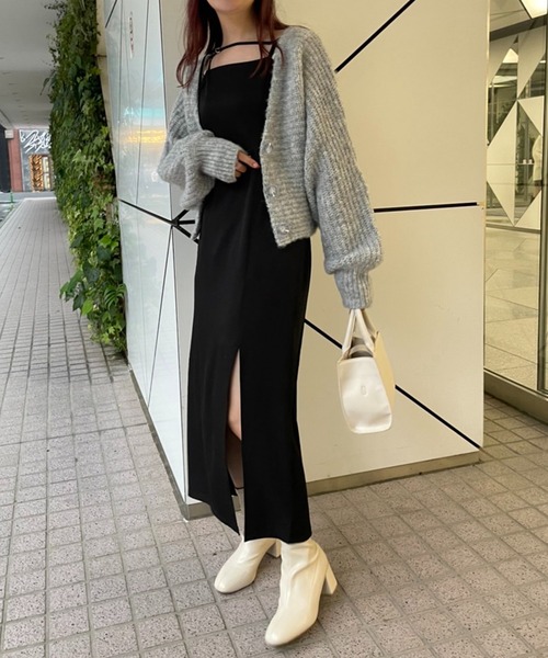 one after another NICE CLAUP（ワンアフターアナザーナイスクラップ）の「着回し万能淡色クロップドカーディガン（カーディガン/ボレロ・レディース・ライトグレー/ベージュ/ブラウン系その他/モカ・FREE）」の12枚目の写真