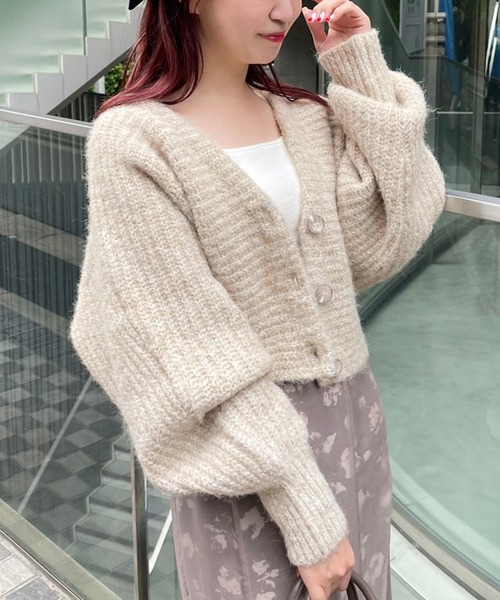 one after another NICE CLAUP（ワンアフターアナザーナイスクラップ）の「着回し万能淡色クロップドカーディガン（カーディガン/ボレロ・レディース・ライトグレー/ベージュ/ブラウン系その他/モカ・FREE）」の10枚目の写真